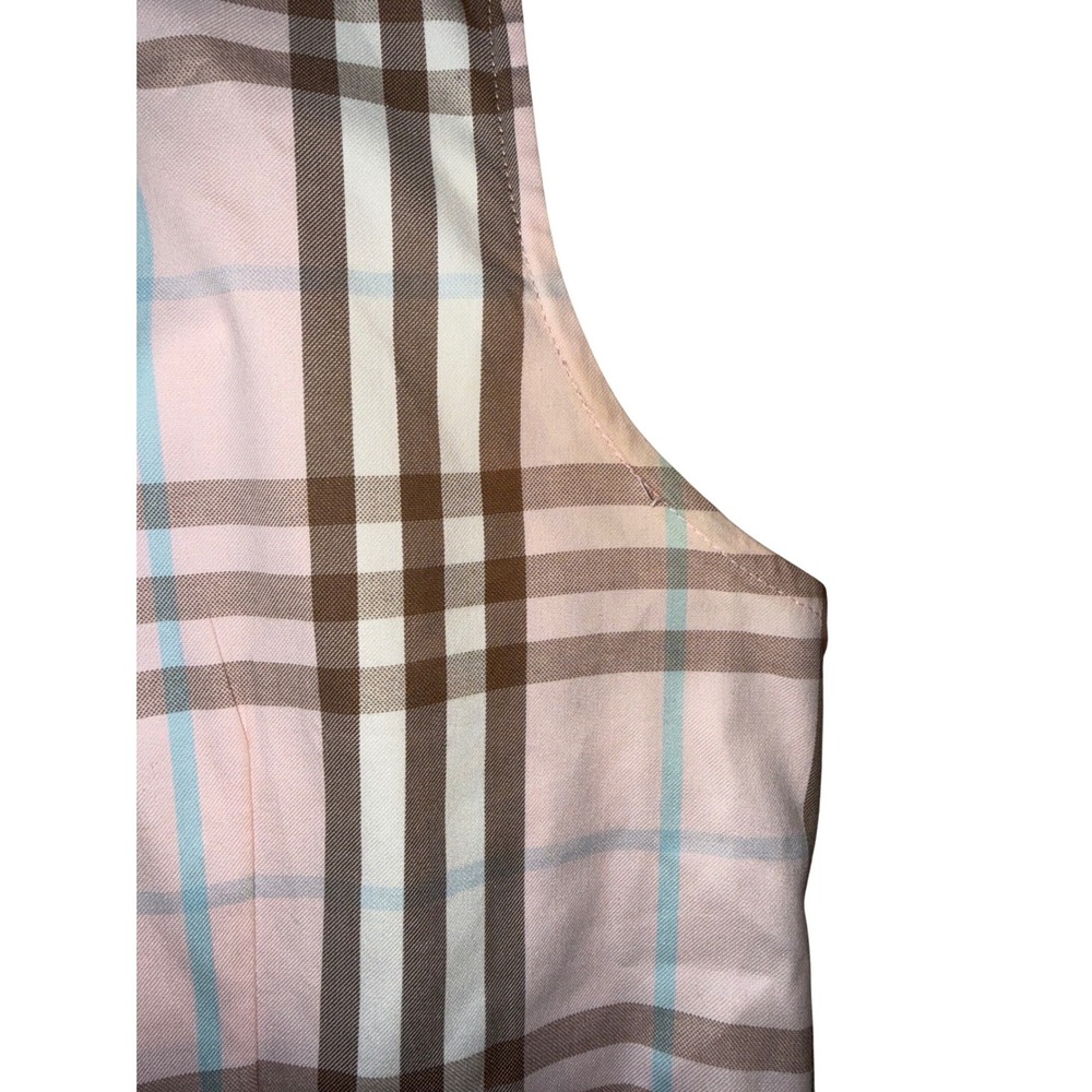 Burberry London Pink Plaid Sleeveless Shirt Dress Nova Check Cotton Italy - Picture 6 of 6